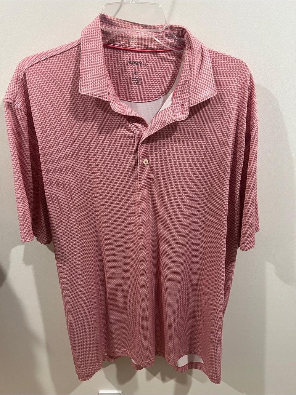 johnnie-O Men's Textured Pink Polo Shirt